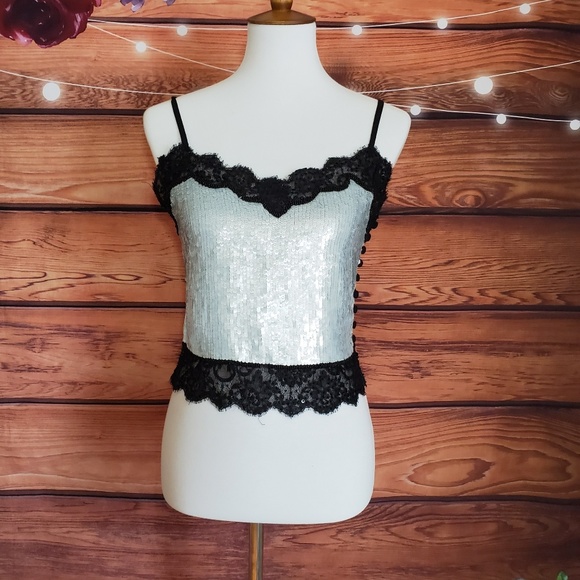 Rena Lange Sequin Crop Top - Picture 2 of 7